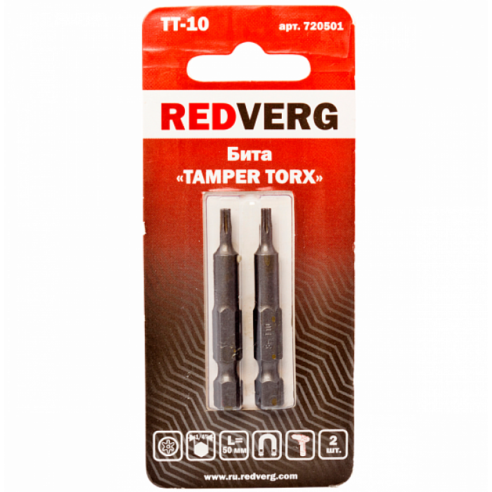 Бита Redverg Torx Tamper 10х50 (2шт.)(720501) Бита Redverg Torx Tamper 10х50 (2шт.)(720501)