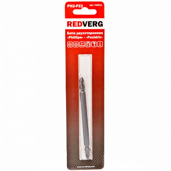 Бита Redverg PH2-Pz2 двусторонняя х110(720611) Бита Redverg PH2-Pz2 двусторонняя х110(720611)