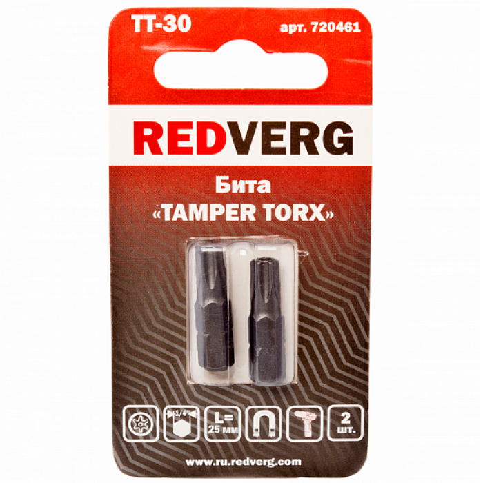 Бита Redverg Torx Tamper 30х25 (2шт.)(720461) Бита Redverg Torx Tamper 30х25 (2шт.)(720461)