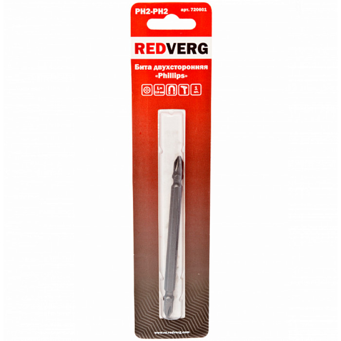 Бита Redverg PH2-PH2 двусторонняя х110(720601) Бита Redverg PH2-PH2 двусторонняя х110(720601)
