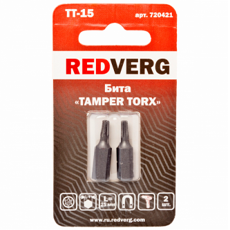 Бита Redverg Torx Tamper 15х25 (2шт.)(720421)