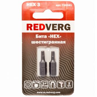 Бита Redverg HEX 3x25 (2шт.)(720341)