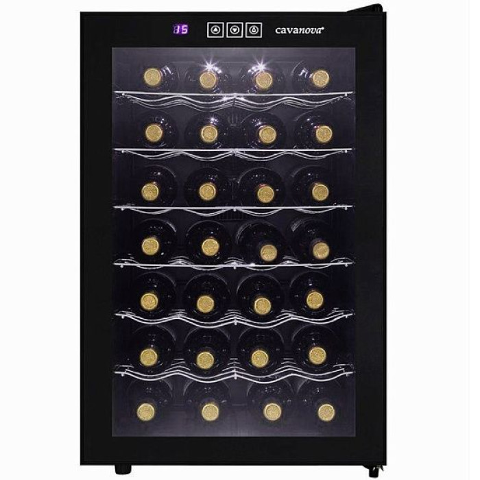 Винный шкаф CAVANOVA CV028NS черный Винный шкаф CAVANOVA CV028NS черный