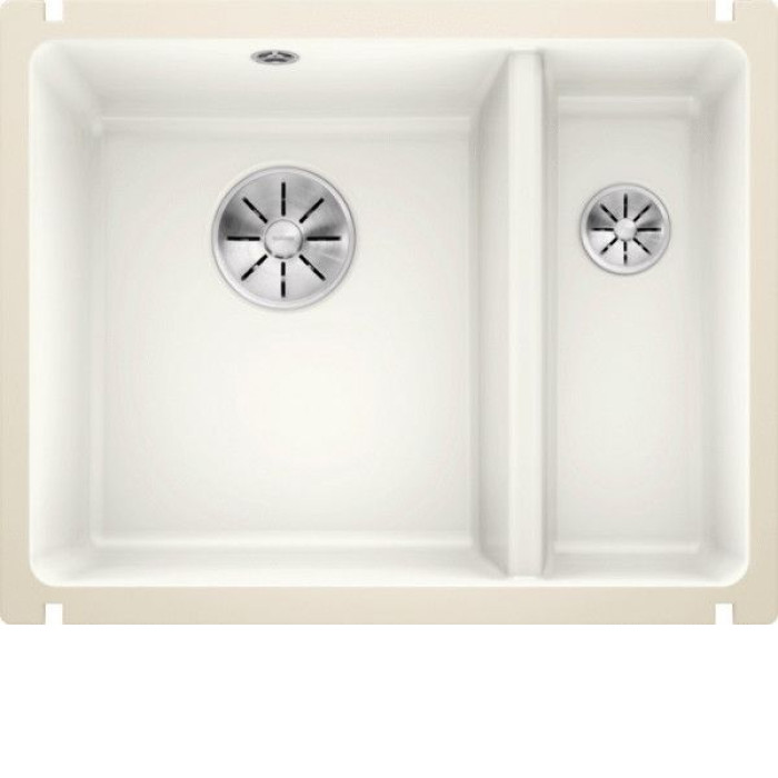 Кухонная мойка Blanco SUBLINE 350/150-U керамика отводная арматура InFino® глянцевый белый керамика 523741 Кухонная мойка Blanco SUBLINE 350/150-U керамика отводная арматура InFino® глянцевый белый керамика 523741