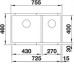 Кухонная мойка Blanco SUBLINE 430/270-U отводная арматура InFino® алюметаллик гранит 523153