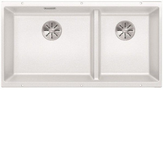 Кухонная мойка Blanco SUBLINE 480/320-U отводная арматура InFino® белый гранит 523588