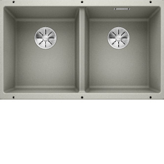 Кухонная мойка Blanco SUBLINE 350/350-U SILGRANIT жемчужный с отв.арм. InFino (арт.523577)
