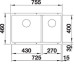 Кухонная мойка Blanco SUBLINE 430/270-U шампань c отв.арм. InFino (арт.523157) Кухонная мойка Blanco SUBLINE 430/270-U шампань c отв.арм. InFino (арт.523157)