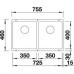 Кухонная мойка BLANCO SUBLINE 350/350-U SILGRANIT 523575 темная скала Кухонная мойка BLANCO SUBLINE 350/350-U SILGRANIT 523575 темная скала