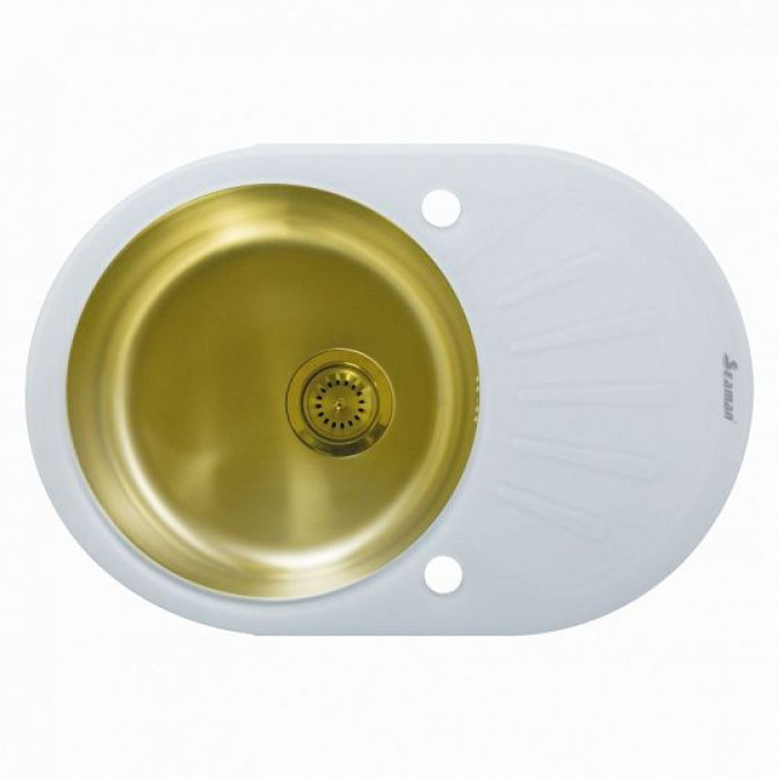 Кухонная мойка Seaman Eco Glass SMG-730W Gold (PVD) Кухонная мойка Seaman Eco Glass SMG-730W Gold (PVD)