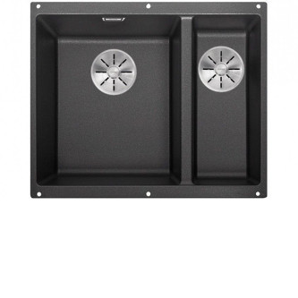 Кухонная мойка Blanco SUBLINE 340/160-F отводная арматура InFino® антрацит гранит 523568