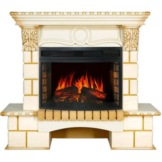 Камин ROYAL FLAME pierre luxe шампань под dioramic 25 fx слоновая кость с патиной 64907997