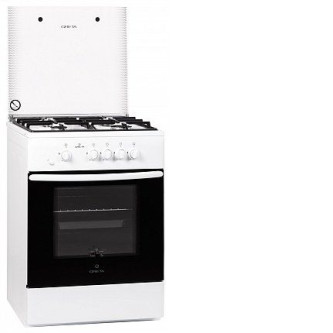 Газовая плита GRETA 600 исп. 11 стекл. крышка белая c чугунной решеткой