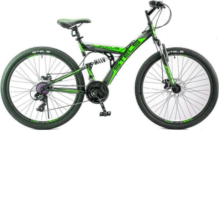 Велосипед Stels Focus MD 26 21-SP V010 (2018) 18 черный/зеленый