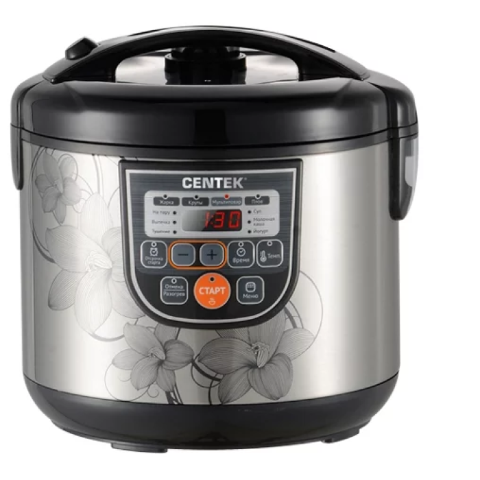 Мультиварка Centek CT-1498 черный/сталь Мультиварка Centek CT-1498 черный/сталь