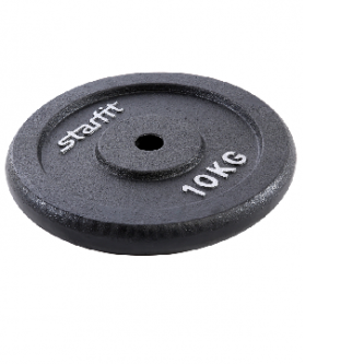 Диск чугунный Starfit BB-204 10 кг d=26 мм черный