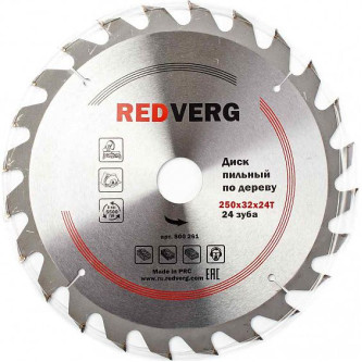 Диск пильный по дереву RedVerg твердосплавный 250х32/30 мм, 24 зуба(800261)