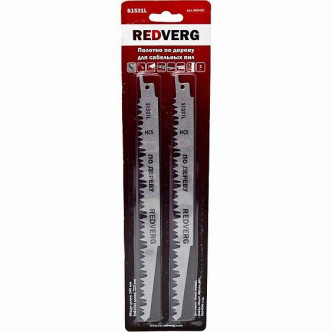 Полотно для сабельной пилы Redverg S1531L HCS, по дереву, шаг 5 мм, длина 240 мм, 2 шт(820451)