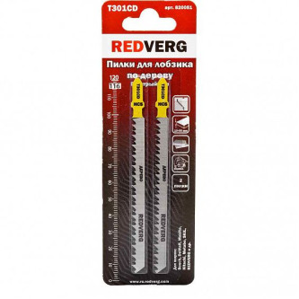 Пилка для лобзика Redverg по дереву, ДСП T301CD быстрый рез, HCS (2шт )(820051)