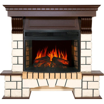 Камин ROYAL FLAME pierre luxe под dioramic 25 (темный дуб)