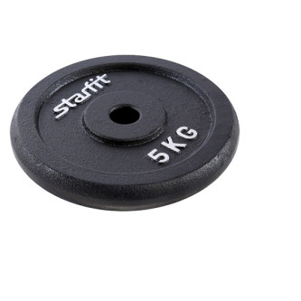 Диск чугунный Starfit BB-204 5 кг d=26 мм черный