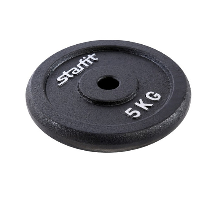 Диск чугунный Starfit BB-204 5 кг d=26 мм черный
