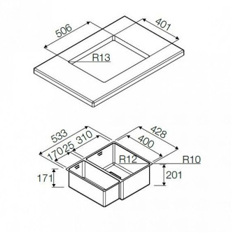 Кухонная мойка FULGOR P2B 5343 Q U