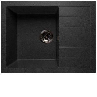 Мойка GRANFEST QUADRO GF-Q-650L чаша с крылом 650*500мм черный