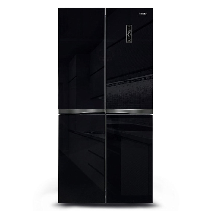Холодильник GINZZU NFI-4414 черное стекло Холодильник GINZZU NFI-4414 черное стекло
