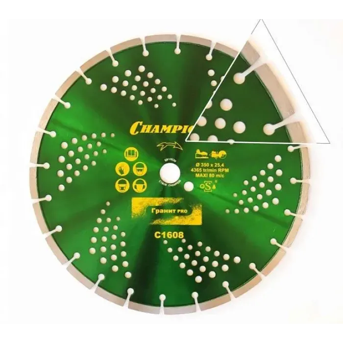 Диск алмазный CHAMPION pro 350/25,4/10 laser granitek Диск алмазный CHAMPION pro 350/25,4/10 laser granitek