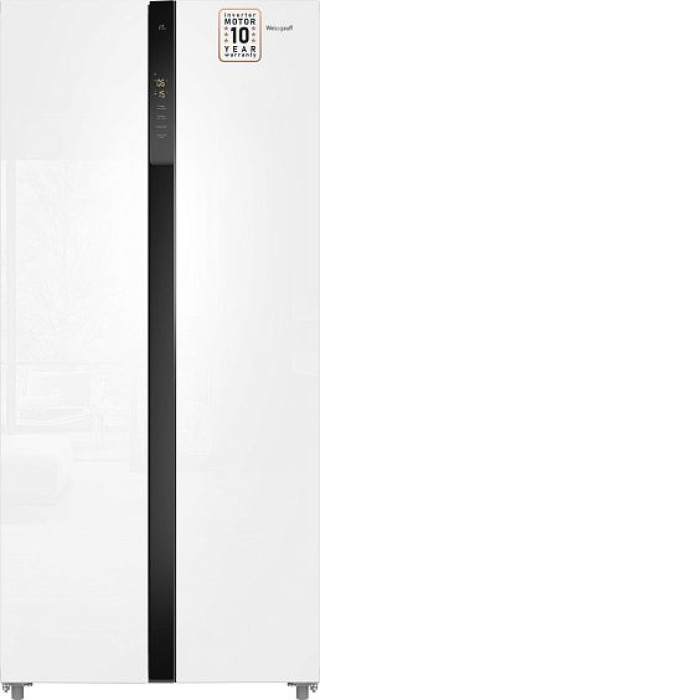Холодильник WEISSGAUFF WSBS 500 Inverter NoFrost White Glass Холодильник WEISSGAUFF WSBS 500 Inverter NoFrost White Glass