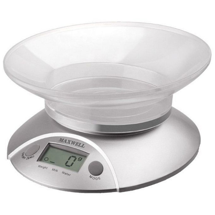 Кухонные весы MAXWELL mw-1451-sr серебристый Кухонные весы MAXWELL mw-1451-sr серебристый
