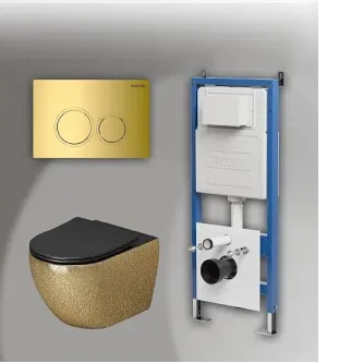 Комплект GROSSMAN инсталляция 900.K31.01.000 + клавиша смыва 700.K31.01.300.300 золото глянцевый + унитаз GR-4411GBLS