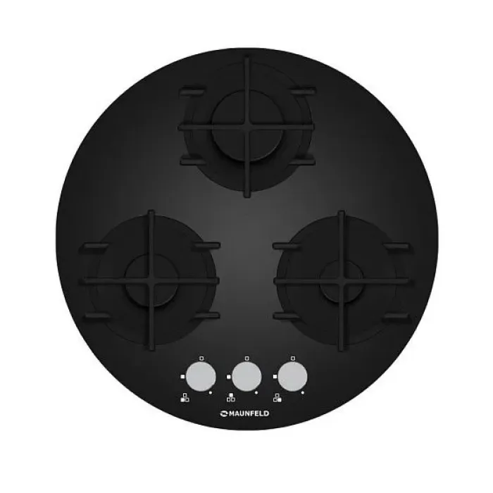 Газовая поверхность MAUNFELD MGHG.53.19B_BLACK GLASS_Round Газовая поверхность MAUNFELD MGHG.53.19B_BLACK GLASS_Round
