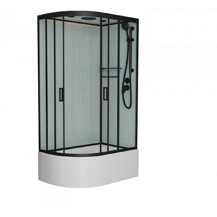 Душевая кабина FRANK F412/2R М Black высокий поддон матовое стекло Душевая кабина FRANK F412/2R М Black высокий поддон матовое стекло