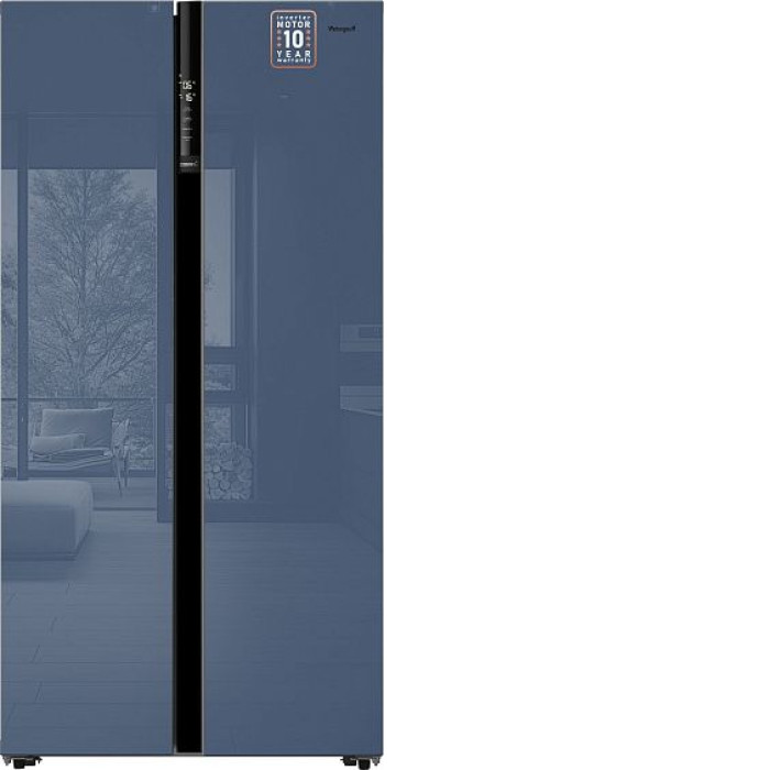 Холодильник WEISSGAUFF WSBS 600 NoFrost Inverter Blue Glass Холодильник WEISSGAUFF WSBS 600 NoFrost Inverter Blue Glass
