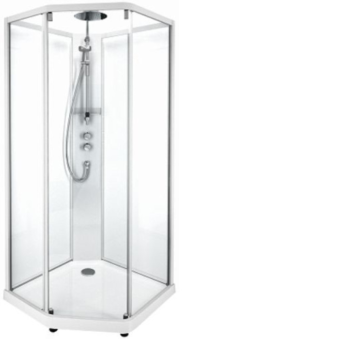 Душевая кабина IDO Showerama 10-5 Comfort 90х90 пятиугольная алюминий/прозрачное стекло (131.401.202.302)