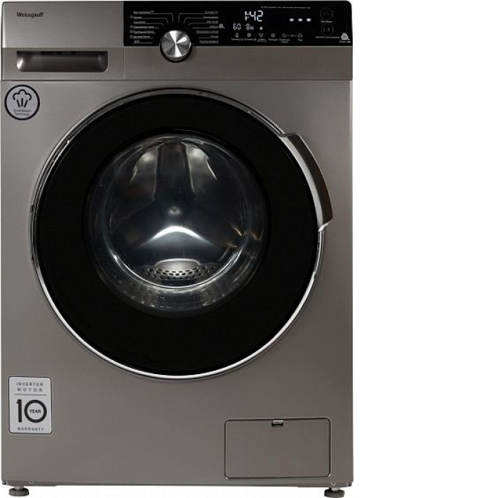 Стиральная машина WEISSGAUFF WM 4947 DC Inverter Steam Silver Стиральная машина WEISSGAUFF WM 4947 DC Inverter Steam Silver