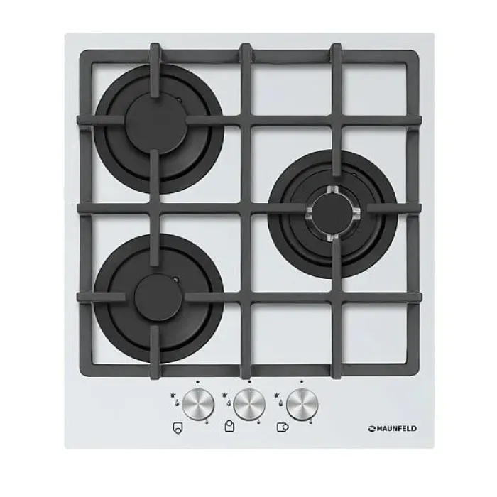 Газовая поверхность MAUNFELD mghg.43.12w_white glass (белое стекло) Газовая поверхность MAUNFELD mghg.43.12w_white glass (белое стекло)