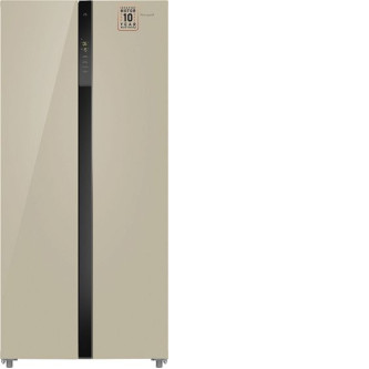 Холодильник WEISSGAUFF WSBS 500 Inverter NoFrost Beige Glass