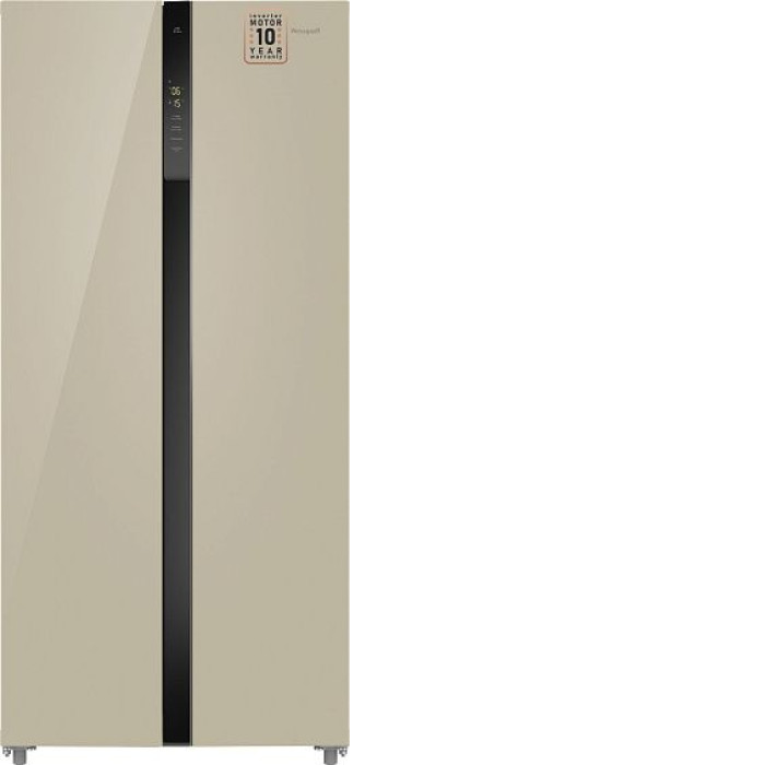 Холодильник WEISSGAUFF WSBS 500 Inverter NoFrost Beige Glass Холодильник WEISSGAUFF WSBS 500 Inverter NoFrost Beige Glass