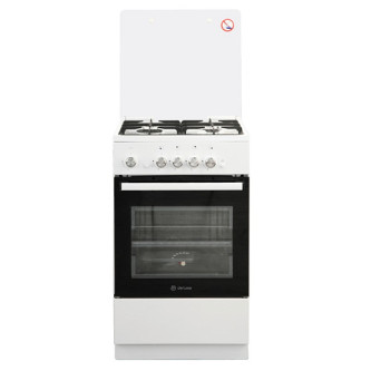 Газовая плита DELUXE 5040.32г (кр) ЧР белый (стеклянная крышка)