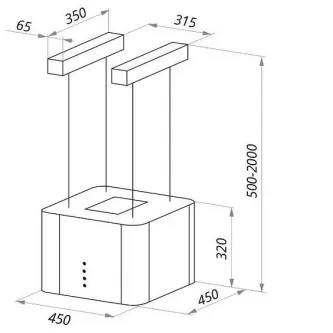 Вытяжка MAUNFELD BOX (ISLA) 45 нержавейка/черное стекло Вытяжка MAUNFELD BOX (ISLA) 45 нержавейка/черное стекло