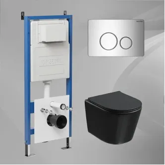 Комплект GROSSMAN инсталляция 900.K31.01.000 + клавиша смыва 700.K31.05.10M.10M хром глянцевый + унитаз GR-4477BMSQ