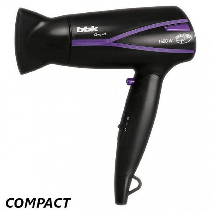 Фен BBK BHD1608i черный/фиолетовый Фен BBK BHD1608i черный/фиолетовый