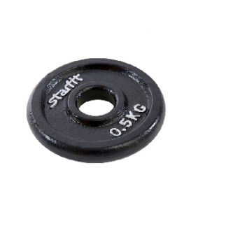 Диск чугунный Starfit BB-204 0,5 кг d=26 мм черный