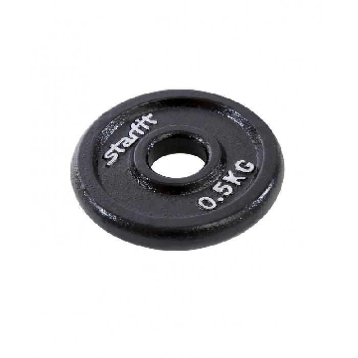 Диск чугунный Starfit BB-204 0,5 кг d=26 мм черный Диск чугунный Starfit BB-204 0,5 кг d=26 мм черный