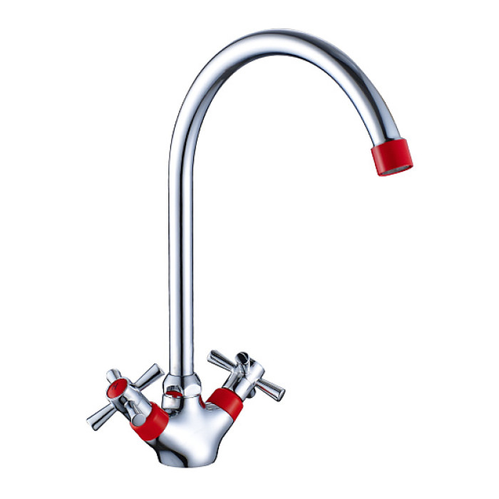 Смеситель DECOROOM DR51028 красный/хром Смеситель DECOROOM DR51028 красный/хром