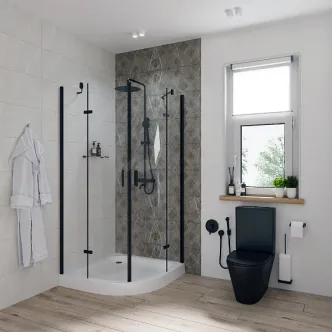 Душевое ограждение NIAGARA NG-6816-08 BLACK Душевое ограждение NIAGARA NG-6816-08 BLACK