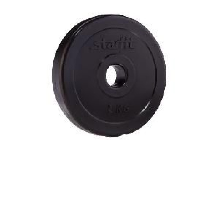 Диск пластиковый Starfit BB-203 1 кг d=26 мм черный Диск пластиковый Starfit BB-203 1 кг d=26 мм черный